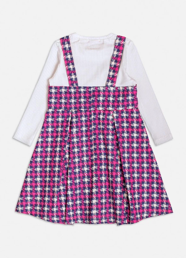 Momi - Vestido Manga Longa com Pied Poule Rosa 2