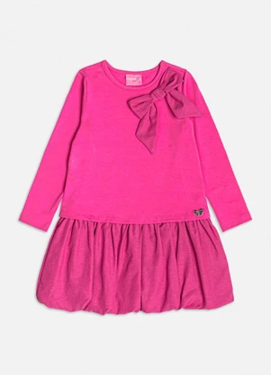 Momi - Vestido Manga Longa com Saia Balonê Rosa - MOMI
