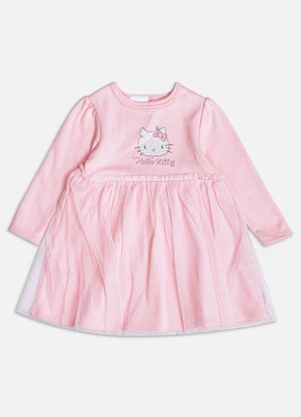 Momi - Vestido Manga Longa com Saia de Tule Rosa - MOMI