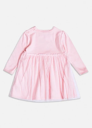 Momi - Vestido Manga Longa com Saia de Tule Rosa - MOMI