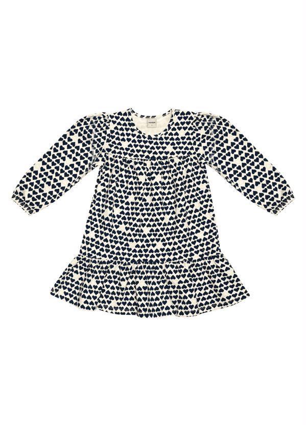 Rovi Kids - Vestido Manga Longa Corações Azul 2