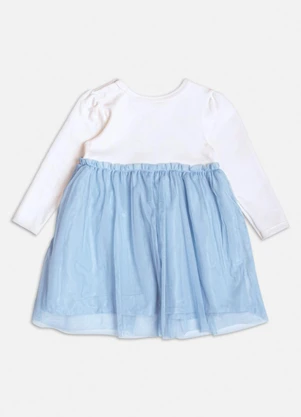 Momi - Vestido Manga Longa da Marie com Tule Azul - MOMI