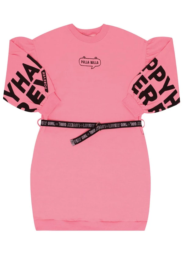 Pulla Bulla - Vestido Manga Longa Menina Rosa
