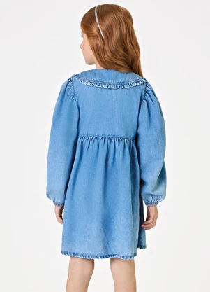 Trick Nick - Vestido Manga Longa Feminino Denim Azul - TRICK NICK
