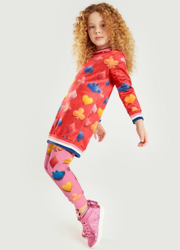 Lilica Ripilica - Vestido Manga Longa Menina Infantil Vermelho