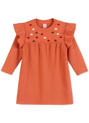 Lilica - Vestido Manga Longa Laranja - LILICA