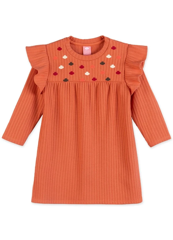 Lilica Ripilica - Vestido Manga Longa Laranja