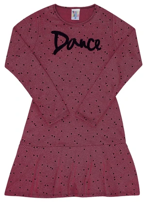 Pulla Bulla - Vestido Manga Longa Malha Menina Rosa - PULLA BULLA