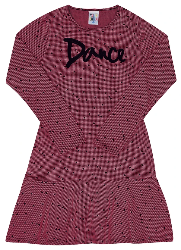 Pulla Bulla - Vestido Manga Longa Malha Menina Rosa