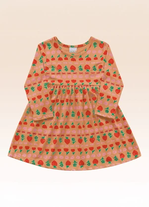 Fakini Kids - Vestido Manga Longa Marrom - FAKINI KIDS