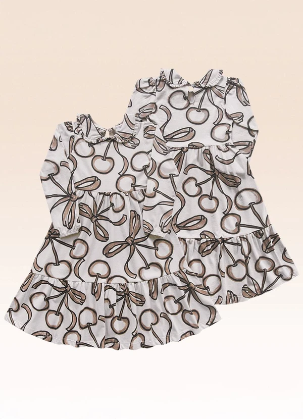 Fakini Kids - Vestido Manga Longa Marrom 3