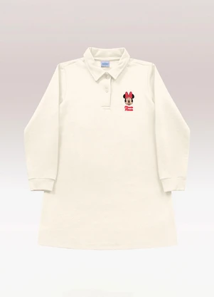 Fakini Kids - Vestido Manga Longa Minnie Bege - FAKINI KIDS