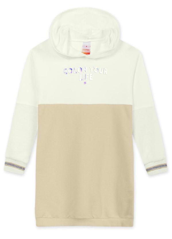 Marisol - Vestido Manga Longa Moletom Infantil Bege