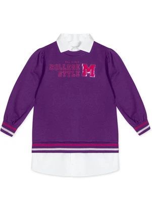Marisol - Vestido Manga Longa Moletom Infantil Roxo - MARISOL