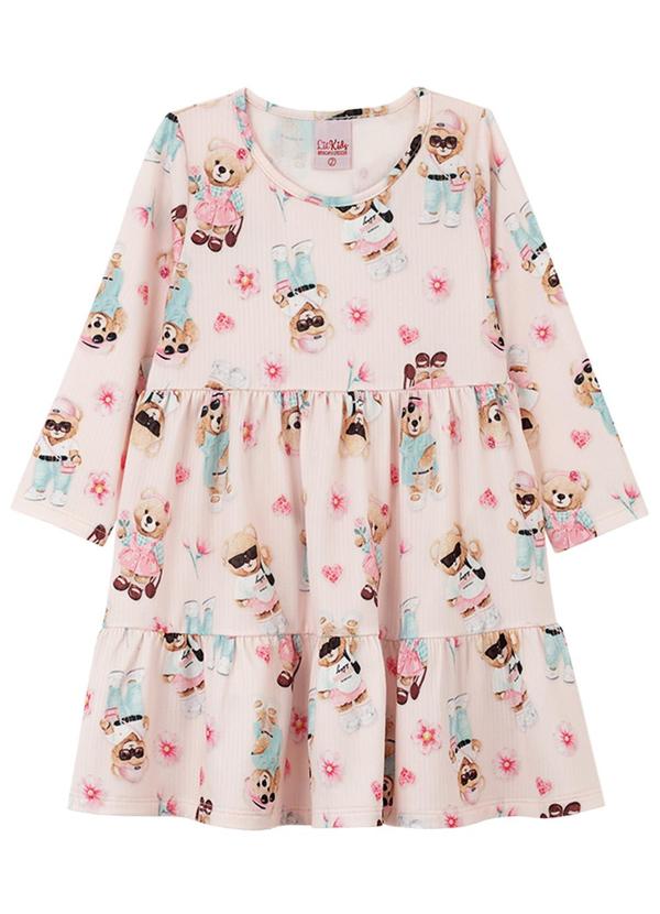 Lik Kids - Vestido Manga Longa Relive Rosa