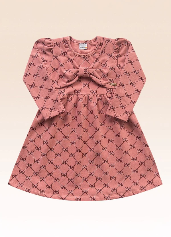 Fakini Kids - Vestido Manga Longa Rosa 3