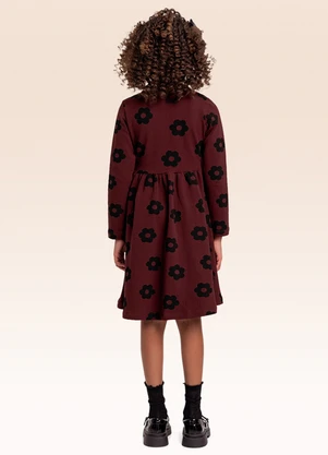 Fakini Kids - Vestido Manga Longa Vermelho - FAKINI KIDS