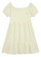 Duduka - Vestido Infantil Rotativo Estampa Folhas  Bege - variação: Bege
