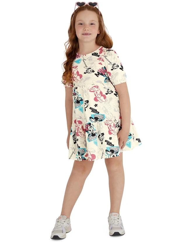 Malwee Kids - Vestido Marias Minnie Mouse Off White