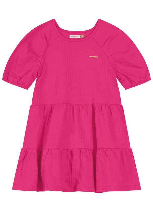 Carinhoso - Vestido Marias Texturizado Rosa Escuro