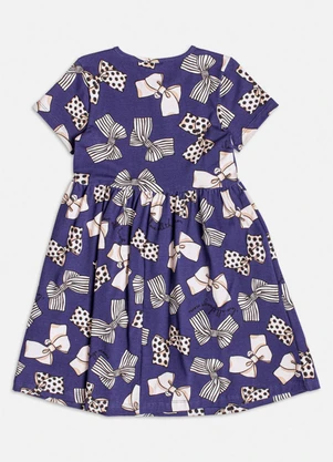 Momi - Vestido Marinho com Estampa de Laços Marinho - MOMI