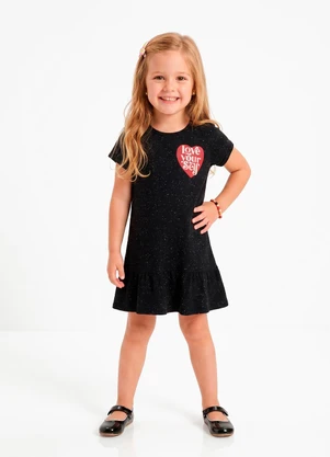 Sweet Lemon - Vestido Meia Malha Botonê Preto - SWEET LEMON