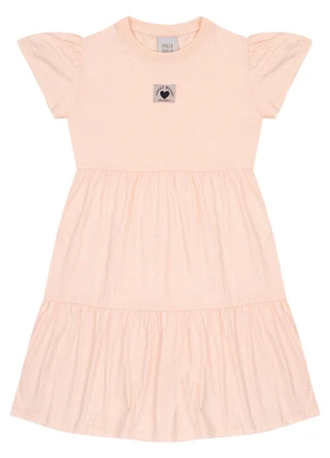 Pulla Bulla - Vestido Meia Malha com Gliter Rosa - PULLA BULLA