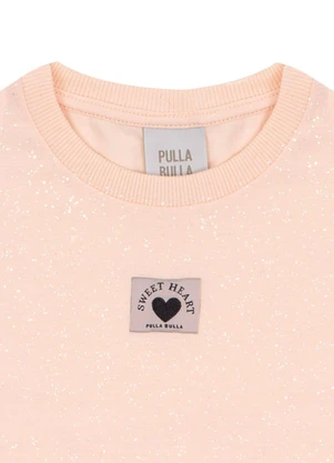 Pulla Bulla - Vestido Meia Malha com Gliter Rosa - PULLA BULLA