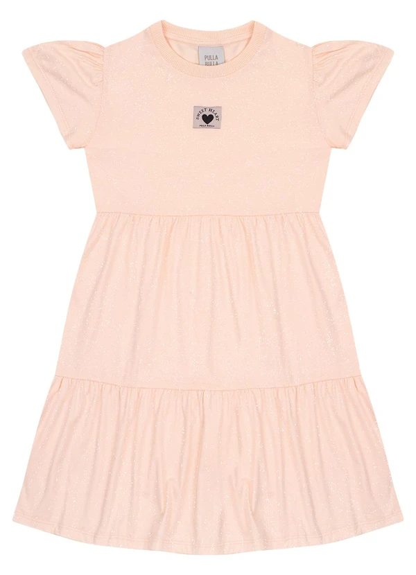 Pulla Bulla - Vestido Meia Malha com Gliter Rosa