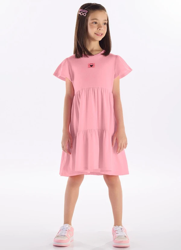 Pulla Bulla - Vestido Meia Malha com Gliter Rosa