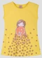 Kely Kety - Vestido Meia Malha com Estampa Localizada Verde - variação: Amarelo