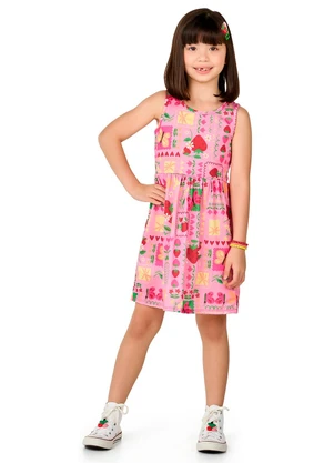 Marlan - Vestido Meia Malha Estampada Rosa - MARLAN