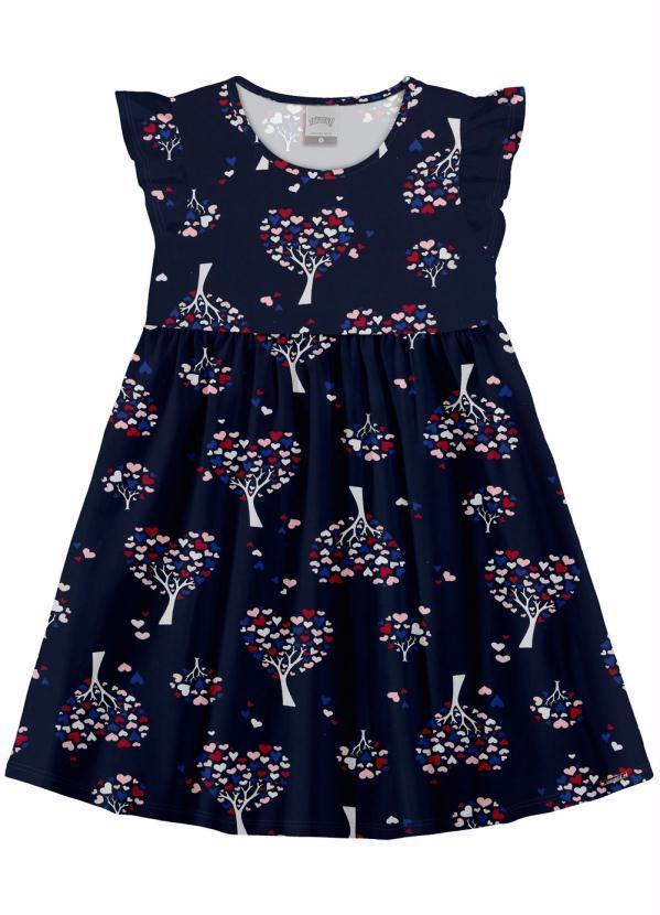 Alakazoo - Vestido Meia Malha Favoritos Tree Love Azul 1