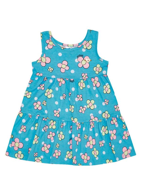 Pulla Bulla - Vestido Meia Malha Menina Azul