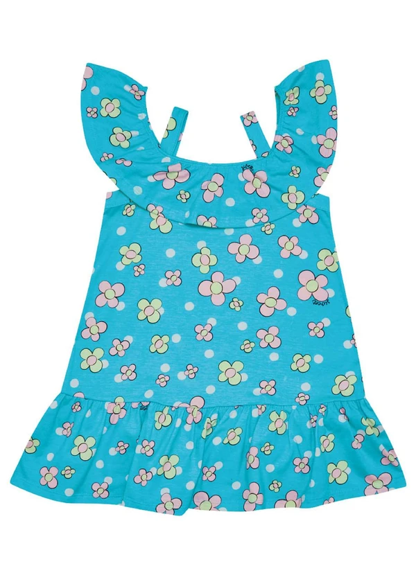 Pulla Bulla - Vestido Meia Malha Menina Azul