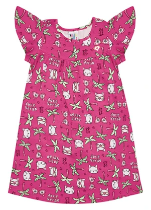 Pulla Bulla - Vestido Meia Malha Menina Rosa - PULLA BULLA