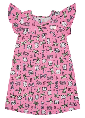 Pulla Bulla - Vestido Meia Malha Menina Rosa - PULLA BULLA