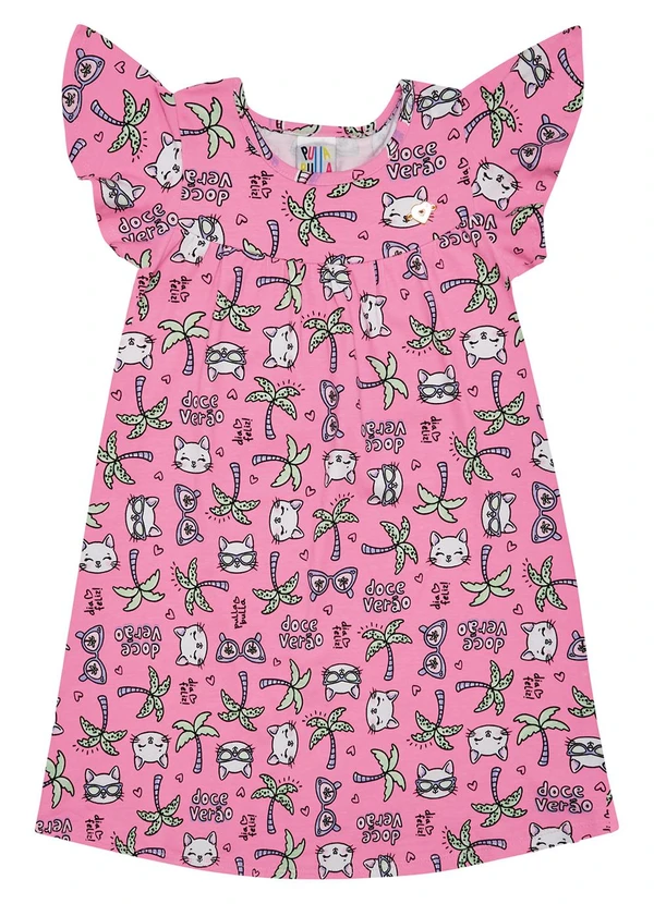 Pulla Bulla - Vestido Meia Malha Menina Rosa