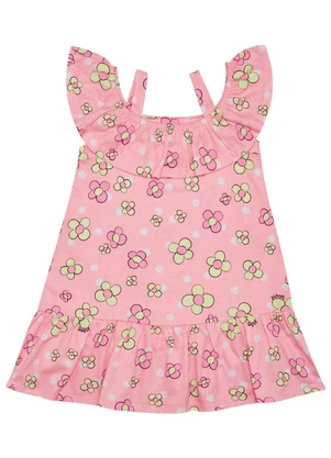 Pulla Bulla - Vestido Meia Malha Menina Rosa - PULLA BULLA