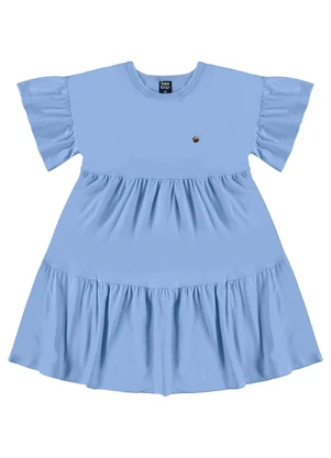 Bee Loop - Vestido Meia Malha Infantil Azul - BEE LOOP