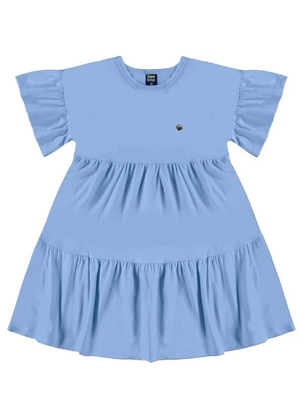 Bee Loop - Vestido Meia Malha Infantil Azul 2