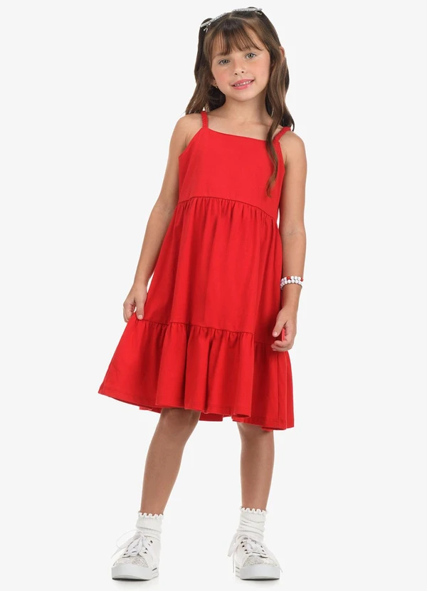 Rovi Kids - Vestido Meia Malha Vermelho 3