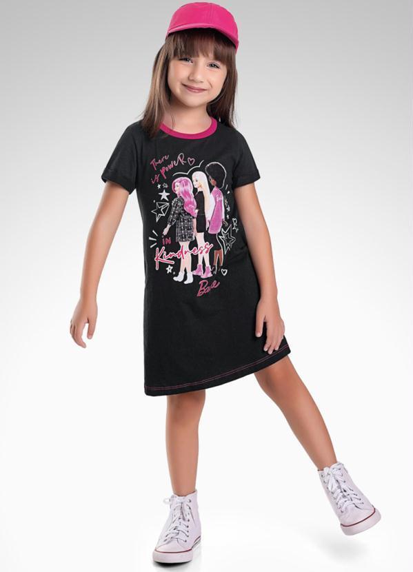 Barbie - Vestido Menina Barbie Preto