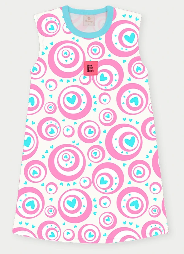 Abrange - Vestido Menina Bolhas Rosa