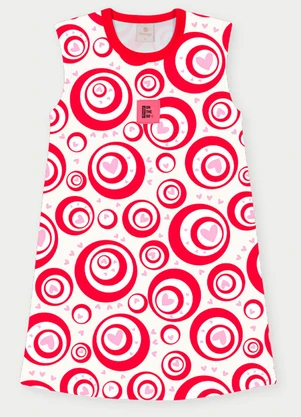 Abrange - Vestido Menina Bolhas Vermelho - ABRANGE