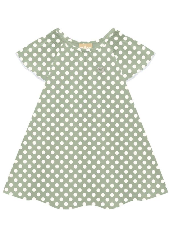 Milon - Vestido Menina Bolinhas Verde