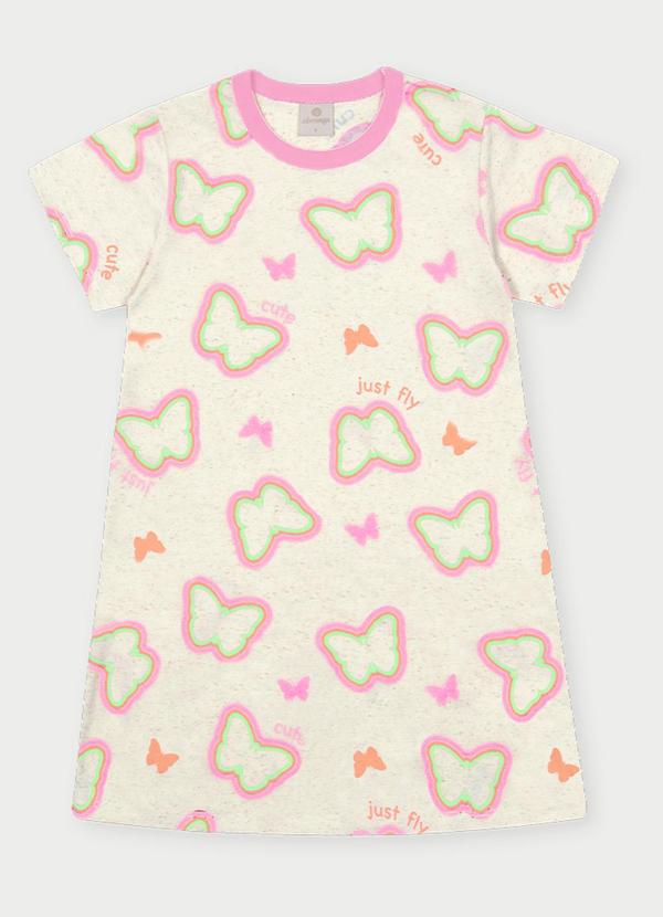 Abrange - Vestido Menina Borboletas Rosa
