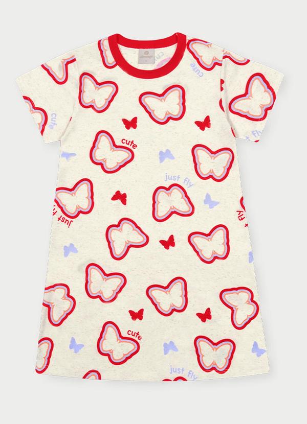 Abrange - Vestido Menina Borboletas Vermelho