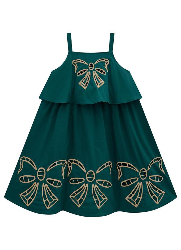 Milon - Vestido Menina Bordado Verde 1