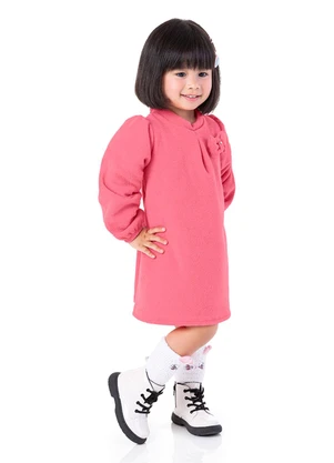 Marlan - Vestido Menina Boucle Laço Rosa - MARLAN